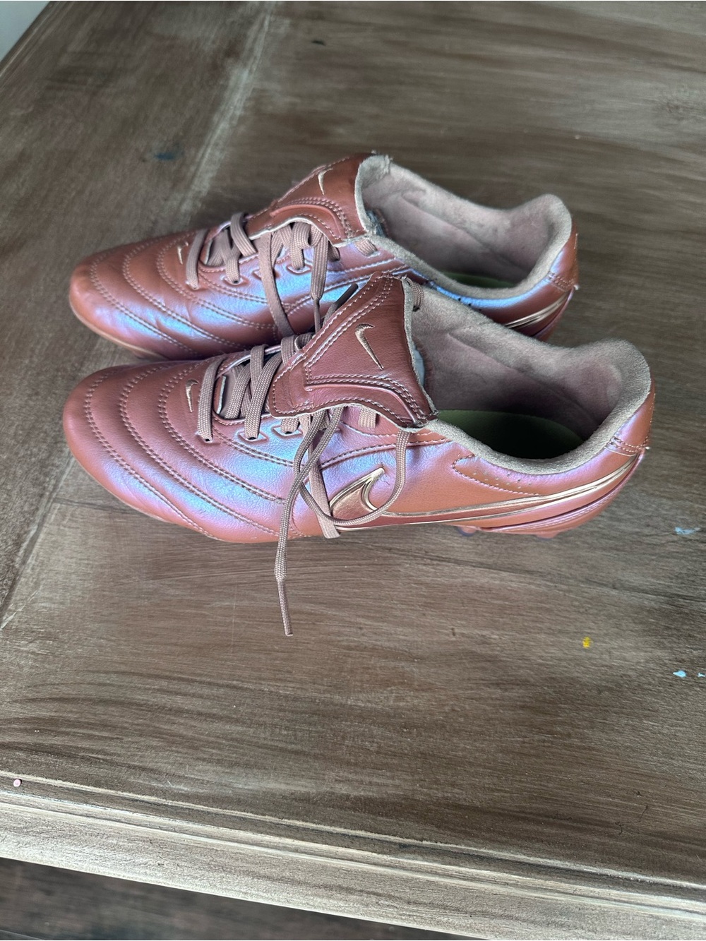 Nike Women's Iridescent Rose Gold Soccer Sneakers - Picture 3 of 8